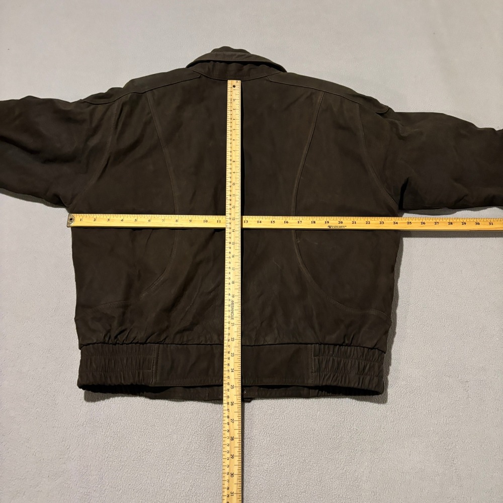 H.B. Leather Mens XL Brown Cowhide Nubuck Bomber Jacket Vintage Full Zip - Picture 8 of 8